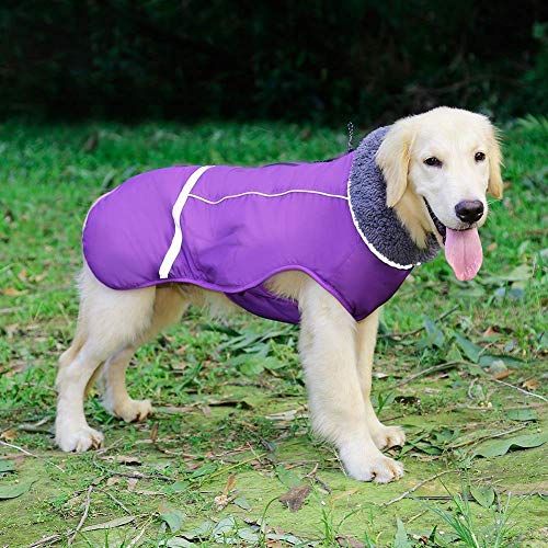 Image of QBLEEV Warm Dog Coat, Reflective Dog Jacket, Waterproof Dogs Winter Coat