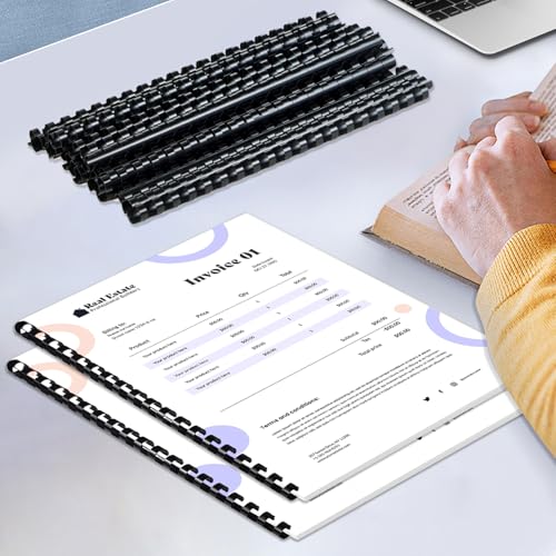 Peine de encuadernación de plástico de 19 anillas flexible con capacidad de 90 hojas 4
