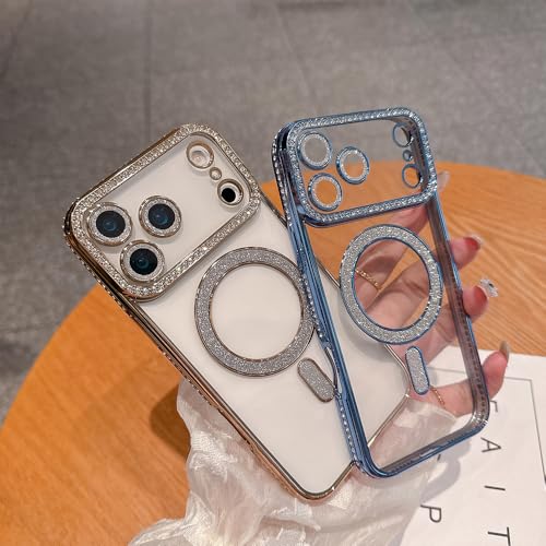 Coque iPhone 17 paillettes dorées compatible Magsafe Casechics antichoc - 5
