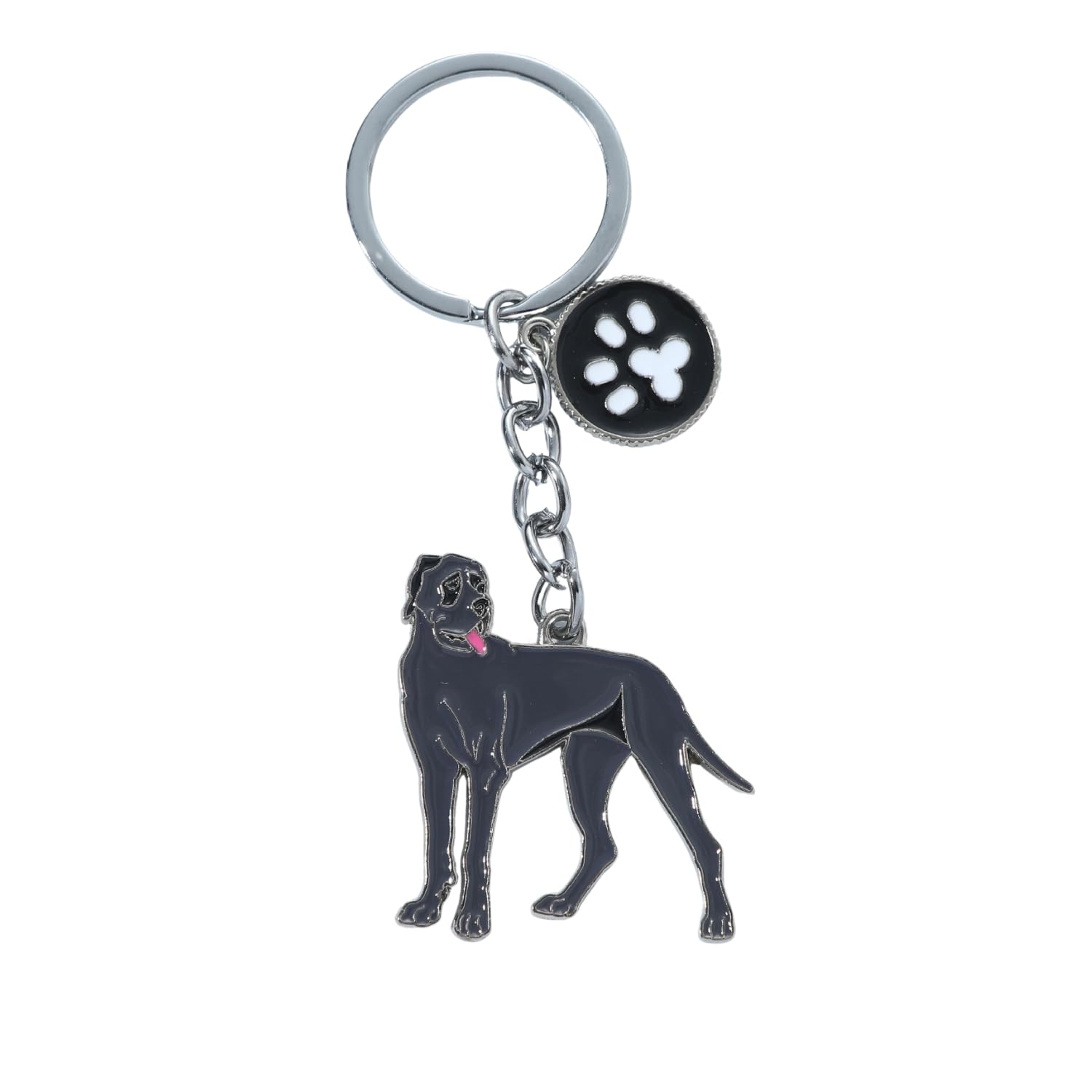 Bt Bear Unisex Great Dane Dog Key-Ring Keychain,Do Id Tag Cute Metal Dog Keychain Keyring Keyfob Bag Charm（Great Dane）