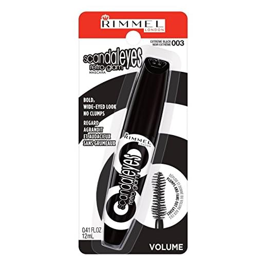 Rimmel Scandaleyes Retroglam Mascara, Extreme Black Longwear Mascara for a False Eyelash Look, 0.41 Fl Oz (Pack of 1)