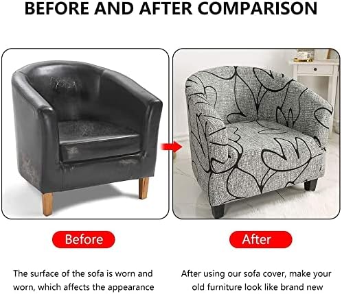 Tub Chair Covers High Stretch Chair Covers for Armchairs Club Chair Slipcovers Spandex Armchair Covers Removable Washable Armchair Sofa SlipcoverTub Chair Cover Wing back Chair Covers