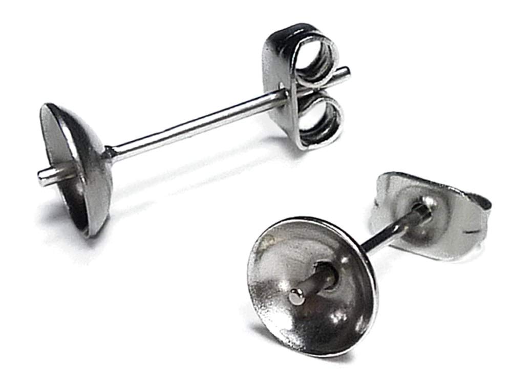 【7】６ミリ皿ピアスパーツ Amazon | (SAJ)ステンレス ピアス パーツ 皿6mm(シルバー)(10個
