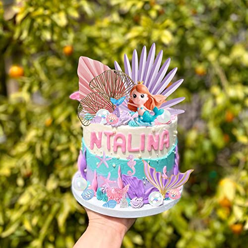 Mermaid Cake Toppers Under The Sea Mermaid Tail Cake Decorations For Birthday Baby Shower Party Supplies #TOP2