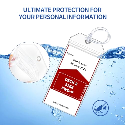 Image of SEAVILIA 20 Pack Cruise Luggage Tags Holder for Carnival, NCL, Princess, Costa, MSC, Royal Caribbean and Celebrity Cruise Ships, Cruise Essentials 2026-2027