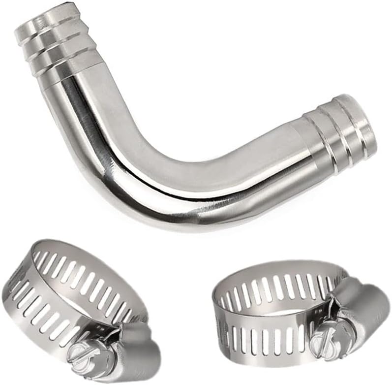 Yoebor Stainless Steel 304 Sanitary Hose Barb 90 Degree Elbow Fitting, 1-1/2" Barbed x 1-1/2" Barbed 90-Deg Ell, 1pc 1.5" x 1.5" Barb to Barb Elbow