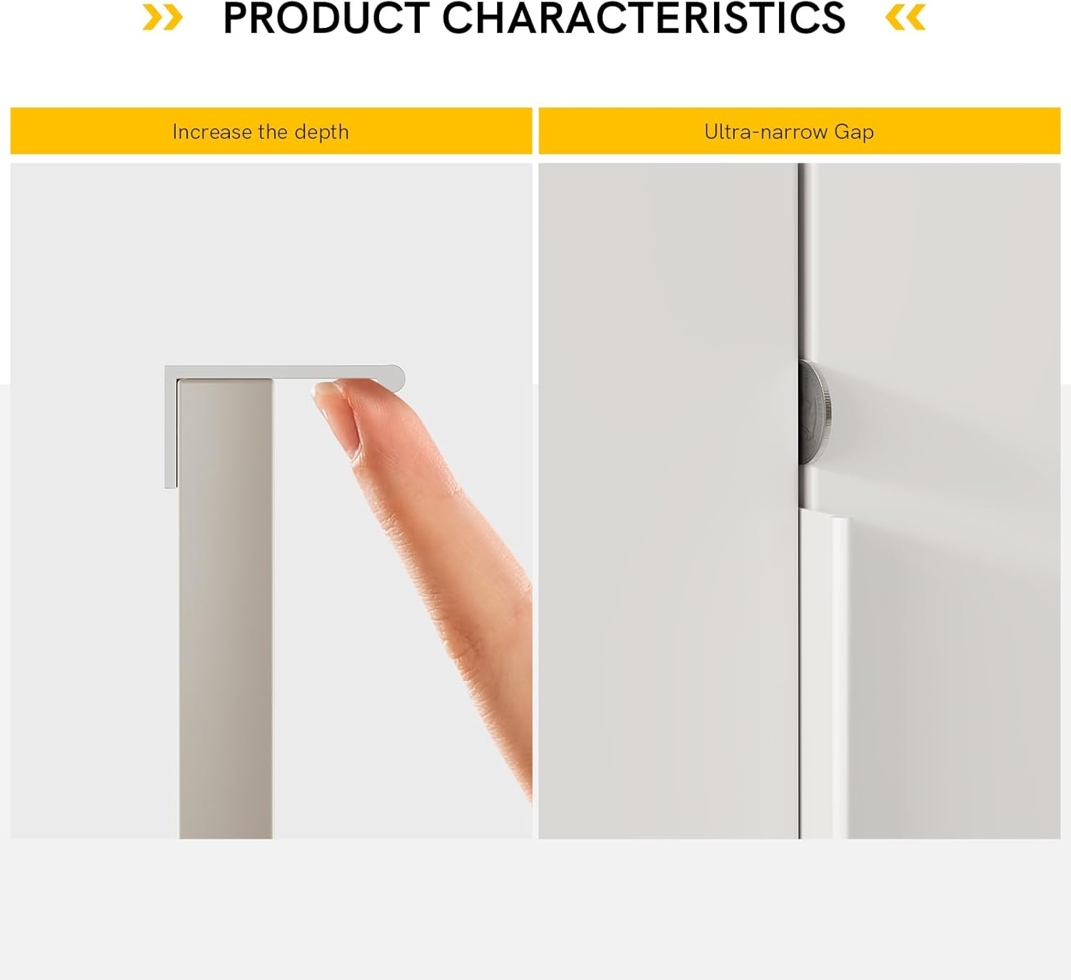 Rergy 30 Pack 5 INCH Cabinet Pulls White Finger Pulls, White Edge Pulls for Cabinet Kitchen Cabinet Edge Pulls, 128mm Cabinet Finger Pulls