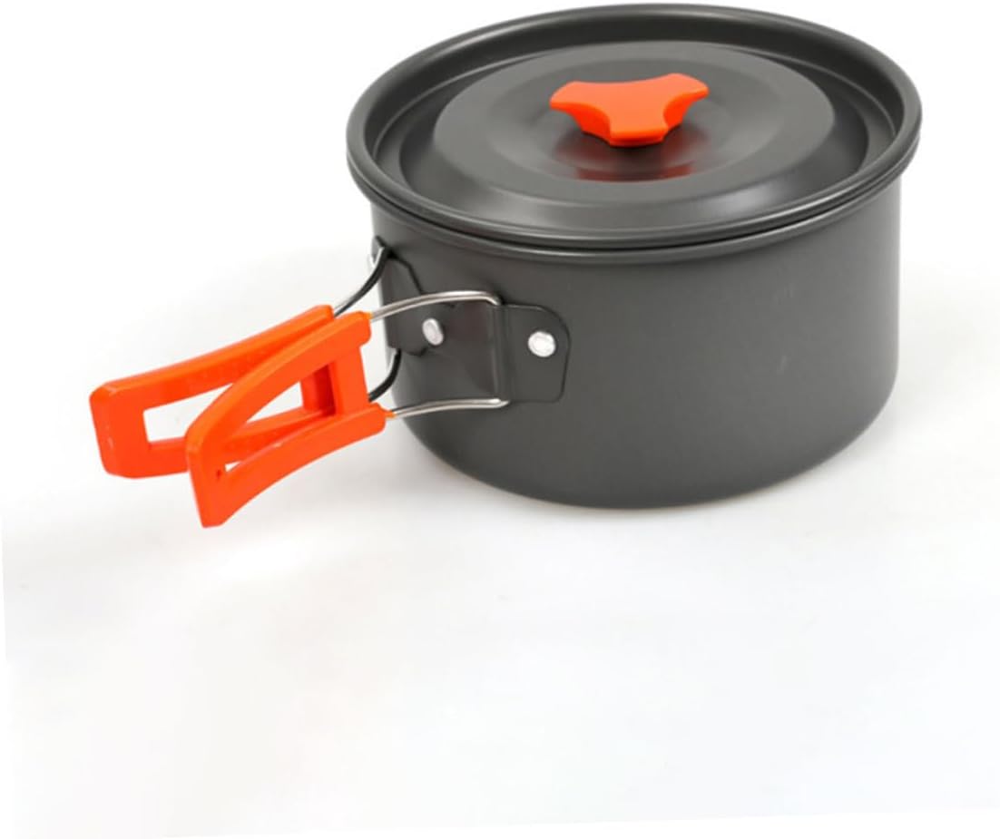 1 Set Portable Camping Cookware Set for People Outdoor Picnic Cooking Pots and Utensils Essential Hiking Cooking Gear Lightweight and Convenient for Camping BBQ and Outdoor