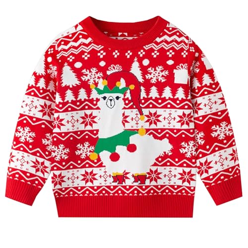 Image of Ugly Christmas Sweater for Girls Funny Xmas Knit Pullover Shirts Kids Child Holiday Jumper Tops Outfit 2-14 Years
