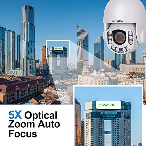 5Mp Wifi Ptz Camera Outdoor, Sv3C 5 Megapixel Pan Tilt 5X Optical Zoom Security Ip Cameras With Human Motion Detection, 200Ft Night Vision, Two-Way Audio, Sd Card Record, Metal Housing Waterproof,Rtsp #TOP3