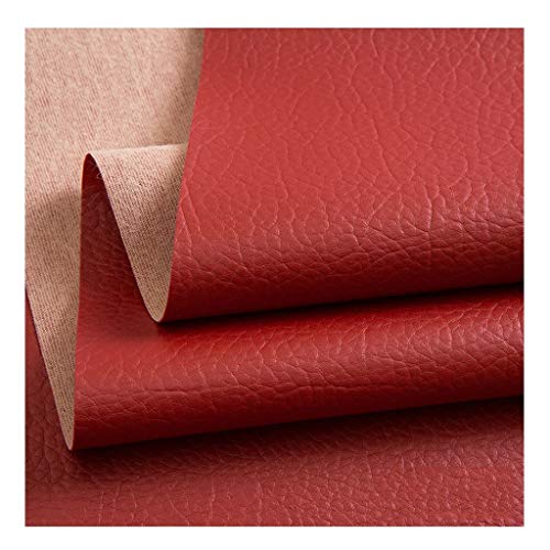 PVC Tissu Simili Cuir Rouge pour Canapé | Faux Cuir Imperméable au Mètre pour Veste et Coussin DIY
