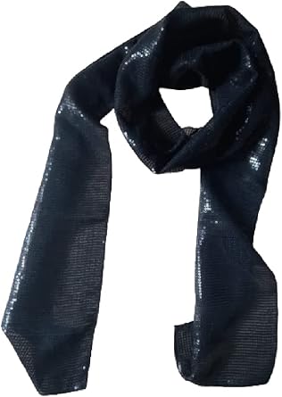 KVR Neck Sequin Sparkle Glitter Scarfs Fashionable Women Skinny Wedding Tie Bow Shawls Neckerchief