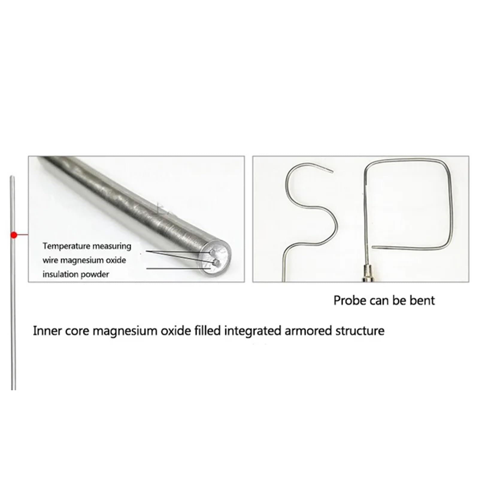 WRNK-101 K termopara czujnik temperatury sonda 1 mm//2 mm/3 mm-8 mm średnica 100/200/300 mm 0-1000℃ 1 szt. (średnica sondy 6 x 200 mm)
