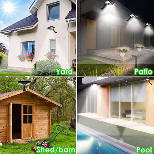 Hulppre 138Leds Bright Solar Flood Lights Outdoor Motion Sensor With Remote Wider Illuminated Area/4 Light Modes/Adjustable Bracket Ip65 Security Light For Wall,Yard,Patio,Street,Shed,Barn #TOP2