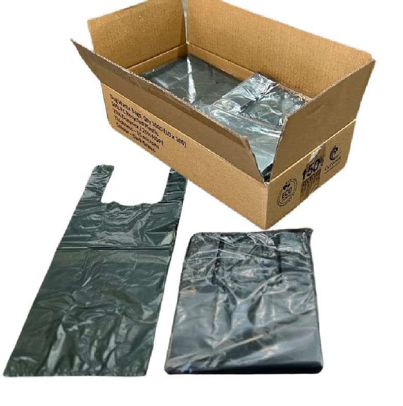Large Recycled Plastic + Oceanex Dog Waste Bags (1000 Bags) (Dark Green)
