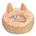Queta - Cuccia rotonda per cani e gatti, a forma di orecchie da gatto, in morbido peluche, 45 cm