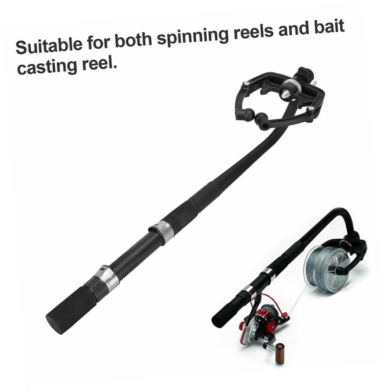 UKCOCO Angelschnurspuler Angelschnur Aufwickelsystem aus PVC Schwarz für Stabile Wicklung und Einfaches Aufsetzen Baitcasting Rollen und Rollen für Outdoor Einsatz