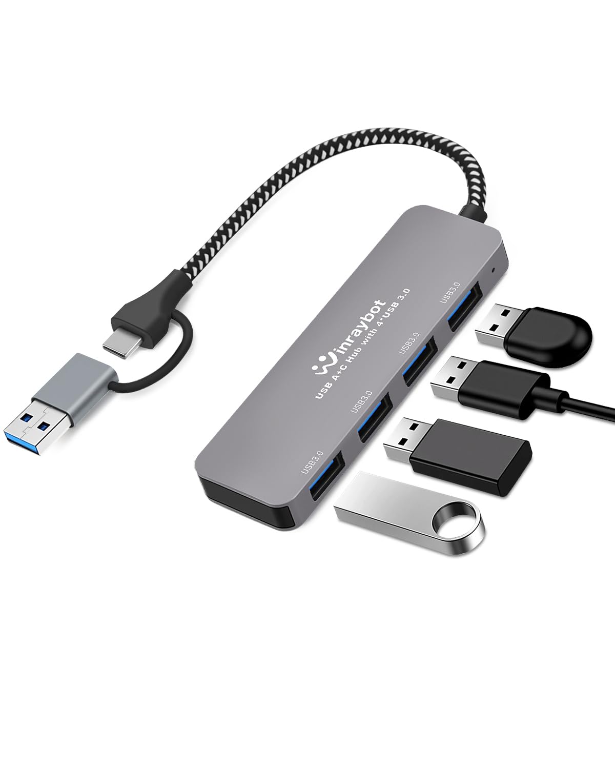 USB Hub for Laptop USB 3 0 Splitter USB C Hub Extender Multiple USB Port Hub for Laptop