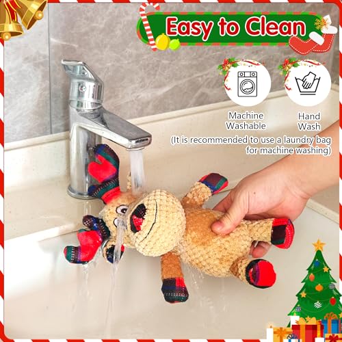 Juguete de peluche con sonido para perro estilo reno miniatura 5