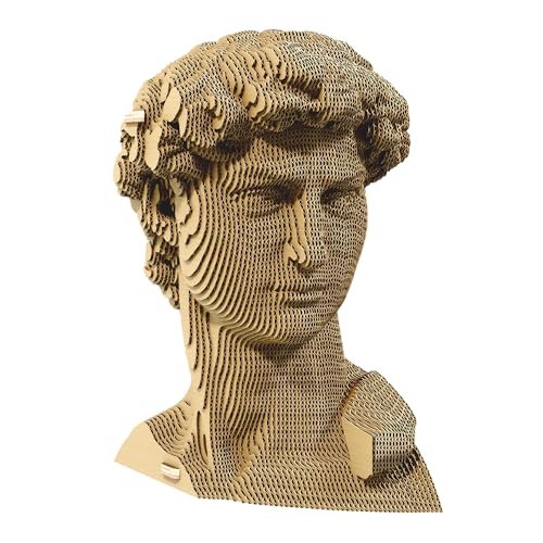 Puzzle 3D David en carton contre l'ennui : kit sculpture DIY de 94 pièces pour déco écoresponsable