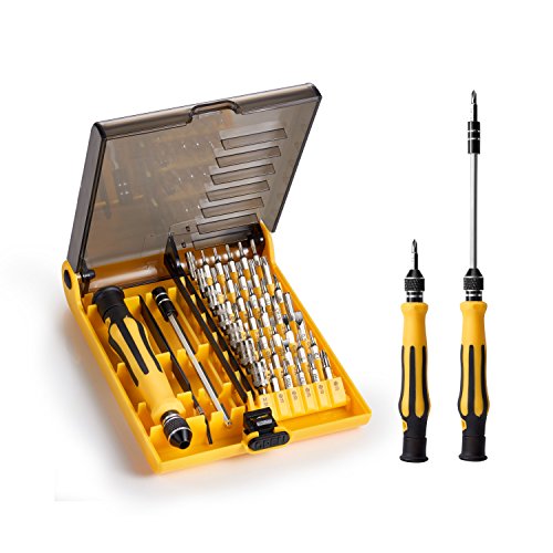 Screwdrivers Set, 45 in 1 Tool Kit for Precise Repair Maintenance with Tweezers and Extension Shaft for Cell Phone and Home Appliances Disassemble