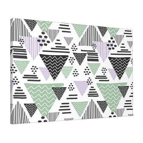 Toile murale géométrique triangulaire pour une déco de salon scandinave