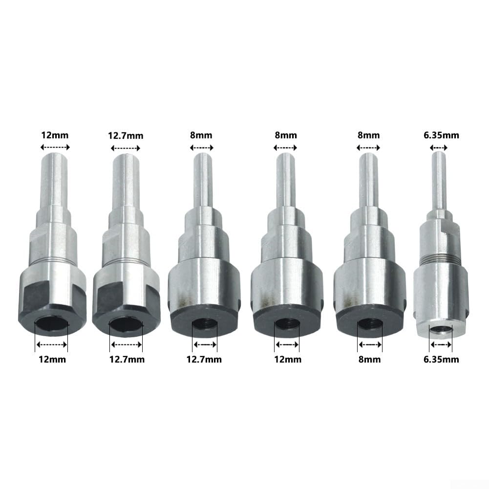 Asta di prolunga per fresa per fresatura e incisione (12,7 mm) compatibile con codoli di dimensioni comuni per l'uso nella lavorazione del legno, rifilatura, fresatura e incisione