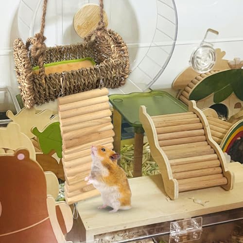 Image of Rainmae Hideout or Climbing Toy for Small Breeds, Wood Pet Activity Structure for Hermit Crab, Hamsters, Rats, Birds, Guinea Pig, Gerbil, Ferret