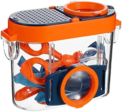 iplusmile Magnifying Box Outdoor Kit, Insert Viewer Critter Case with Magnifying Glass, Tweezers and Observation Container for Boys Girls Science Nature Exploration Tool