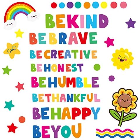 BAISDY Colorful Inspirational Quotes Wall Stickers Cute Motivational Wall Stickers for Girl Baby Nursery Room Cover