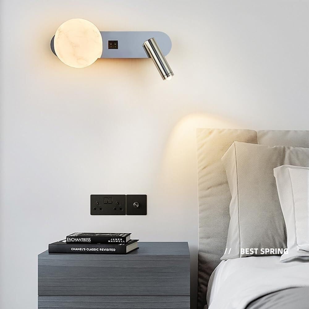 Elastyczna lampa ścienna z łabędzią szyjką do łóżka, lampa ścienna LED do czytania w łóżku z włącznikiem/wyłącznikiem, ciepła lampa 3000 K do sypialni, salo