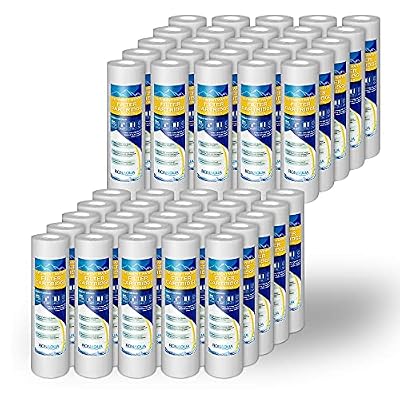 Ronaqua 50 Pack of Melt-blown Four Layers Filtration Polypropylene Sediment Filters 10"x 2.5" WELL-MATCHED with P5, AP110, WFPFC5002, CFS110, RS14, WHKF-GD05 (1 Micron)