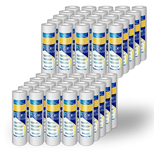 Ronaqua 50 Pack Of Melt-Blown Four Layers Filtration Polypropylene Sediment Filters 10"X 2.5" Well-Matched With P5, Ap110, Wfpfc5002, Cfs110, Rs14, Whkf-Gd05 (1 Micron) #TOP23