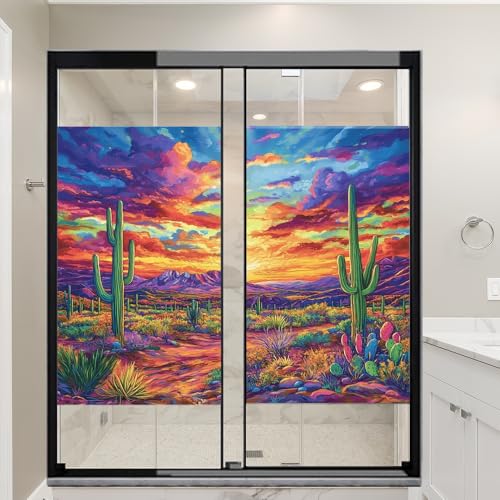 Vinilo Decorativo Privacidad Abstract Cactus 31.5x47.2 pulg x2 miniatura 6