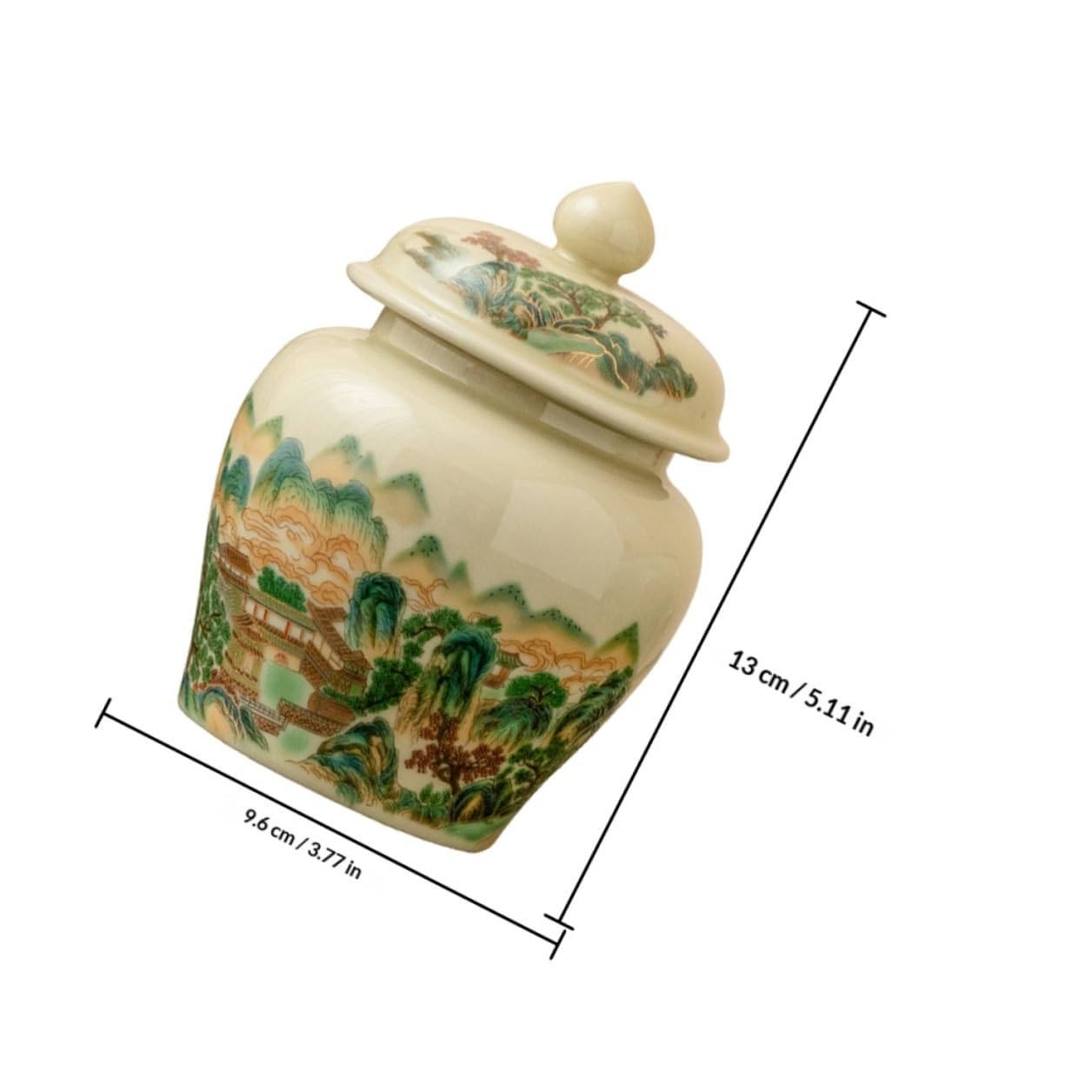HOMSFOU Barattolo Ermetico Conservazione e con, Coperchio per Freschezza da Tè in Ceramica 367ml Design Vintage Cinese Cucina e Casa