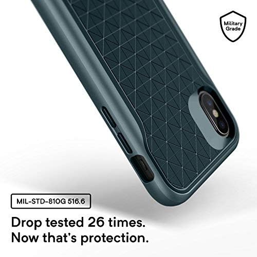 Caseology Apex for Apple iPhone Xs Case (2018) / for iPhone X Case (2017) - 3D Pattern Design - Aqua Green
