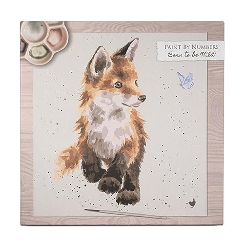 Pintura de zorro por números kit de lienzo para pintar cuadros de animales con pincel y acrílico 2