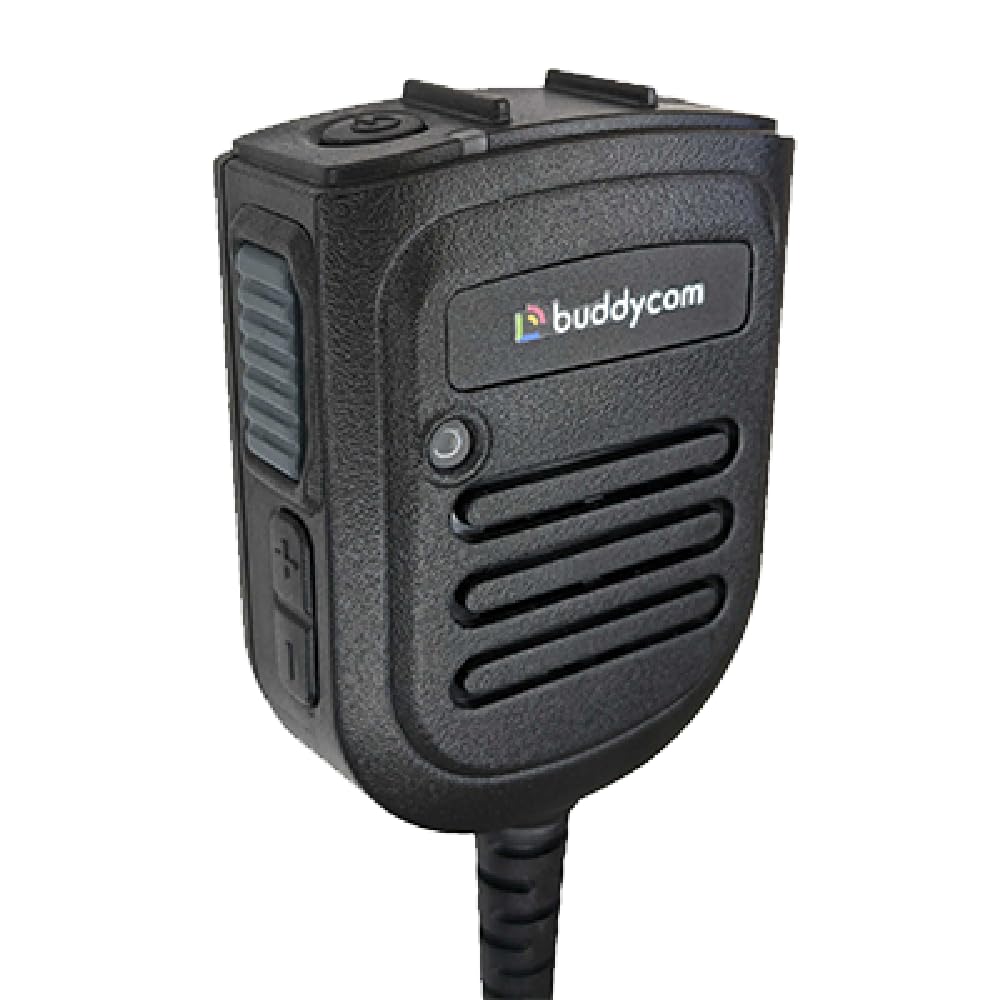 Buddycomスピーカーマイク(MKI-P4) スマホ用 Buddycom専用のスピーカーマイク新登場 防水防塵IP65相当でタフな現場