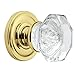 Baldwin 5080030IDM Polished Brass Estate, Filmore Knob Filmore Crystal Half Dummy Knob with 5048 Rose and Concealed Screws 5080.IDM
