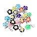 yueton 20pcs Assorted Color Frangipani Flower Dangle Charms Pendant with Lobster Clasp Jewelry Making Accessory Fit Floating Locket Charms Necklaces