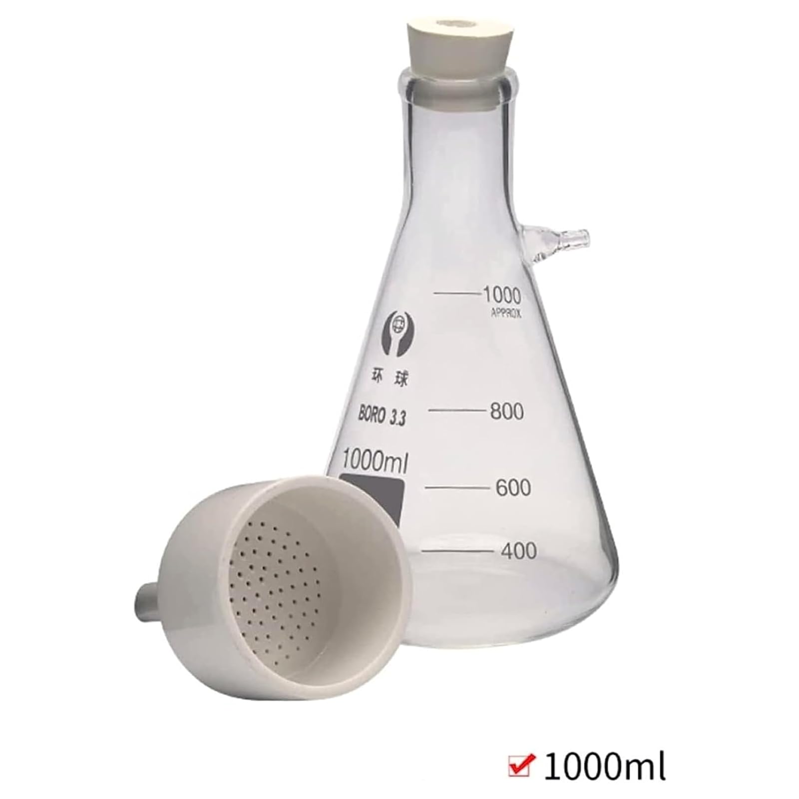 Aparat do filtracji próżniowej, 1000 ml, szklany zestaw lejków filtrujących do laboratorium edukacyjnego, idealny do eksperymentów fizycznych i wyrobów ze szkła laboratoryjnego