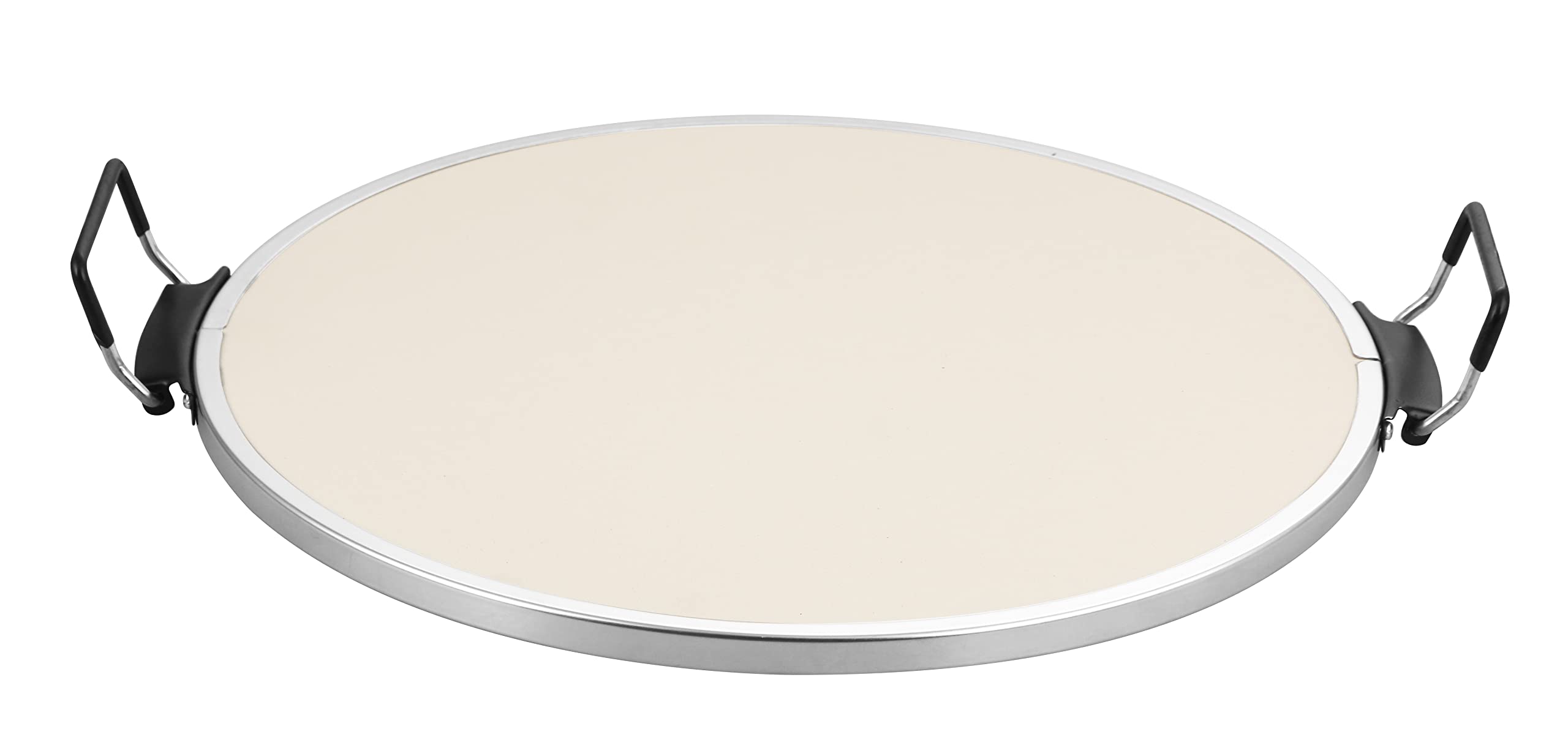 Emerio Pizzaofen, Platte aus feuerfestem Stein, backt Pizza in kurzer Zeit (auch für TK Pizza), 31.5 cm Durchmesser, 1200 Watt, Timer, BPA frei, Pizzaheber aus Edelstahl, PM-129032.2, Schwarz