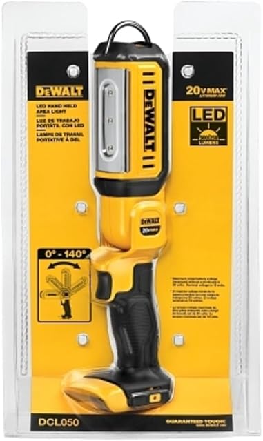 DEWALT Lampe de travail LED 20V MAX, lampe de poche rechargeable, tête pivotante, portable, outil seulement (DCL050)