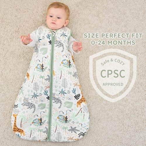 Image of Yoofoss Baby Sleep Sack 0-6 Months 100% Organic Cotton TOG 2.5 2-Way Zipper