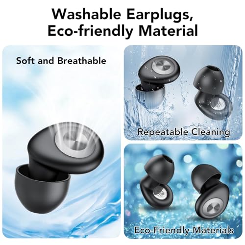 Image of Earbuds Noise Cancellation, 45DB Ear Plugs for Sleeping, Earplugs for Noise Cancelling, Earplugs with Eartips and Carrying Case for Sleeping, Concert, Working, Studying, Traveling (Black)