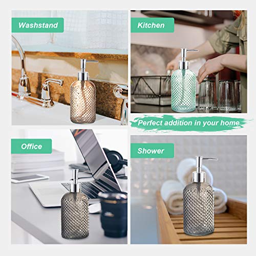 Cutiset 3 Pack Assorted Glass 15 Ounce Lotion Soap Dispenser Bottle With Pump For Bathroom, Kitchen #TOP5