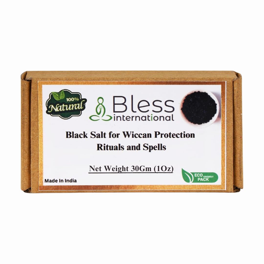 Bless International Black Salt for Wiccan Protection Rituals and Spells, 1 Oz(Ounce)