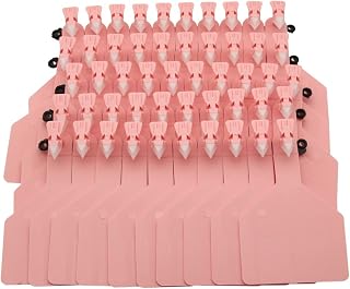 50Pcs Z Tags One-Piece Cattle Ear Tags TPU Blank Livestock Animal Identification for Cattle,Sheep Goat, Pig, Large Size (Pink), 1.92x1.67 inch