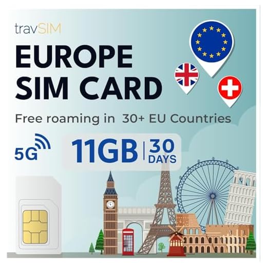 travSIM Prepaid SIM Karte für Europa 12GB Mobile Daten mit 4G/5G | Die Europa Prepaid SIM Karte kann in über 20 Ländern Verwendet Werden, Einschließlich in UK und der Schweiz | 30 Tage lang Gültig