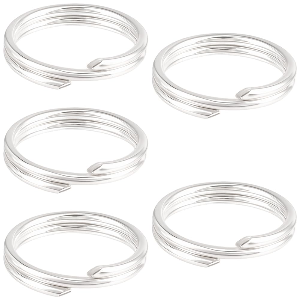 Beebeecraft 5Pcs 925 Sterling Silver Split Jump Ring 7mm